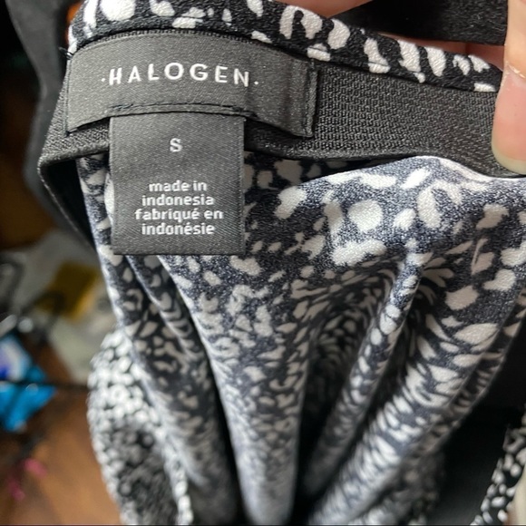 Halogen Bias Cut Midi Skirt. Black and White Leopard Dot. Flowy. Animal print - Picture 8 of 8